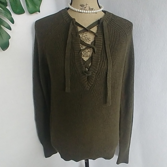 H&M LOGG Tie Up Front Sweater - Picture 1 of 6